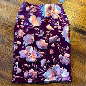 Beige by eci Magenta and Pink Floral Skirt